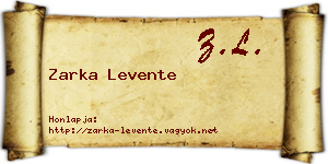 Zarka Levente névjegykártya